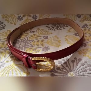 CHARTER CLUB Red Genuine Leather  Belt Size M